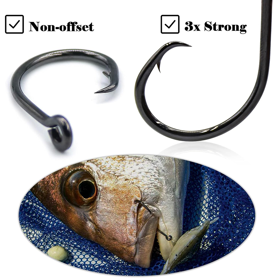Circle Hooks 3X Strong Saltwat - Fishing Hook Barbless 리뷰 및 가격