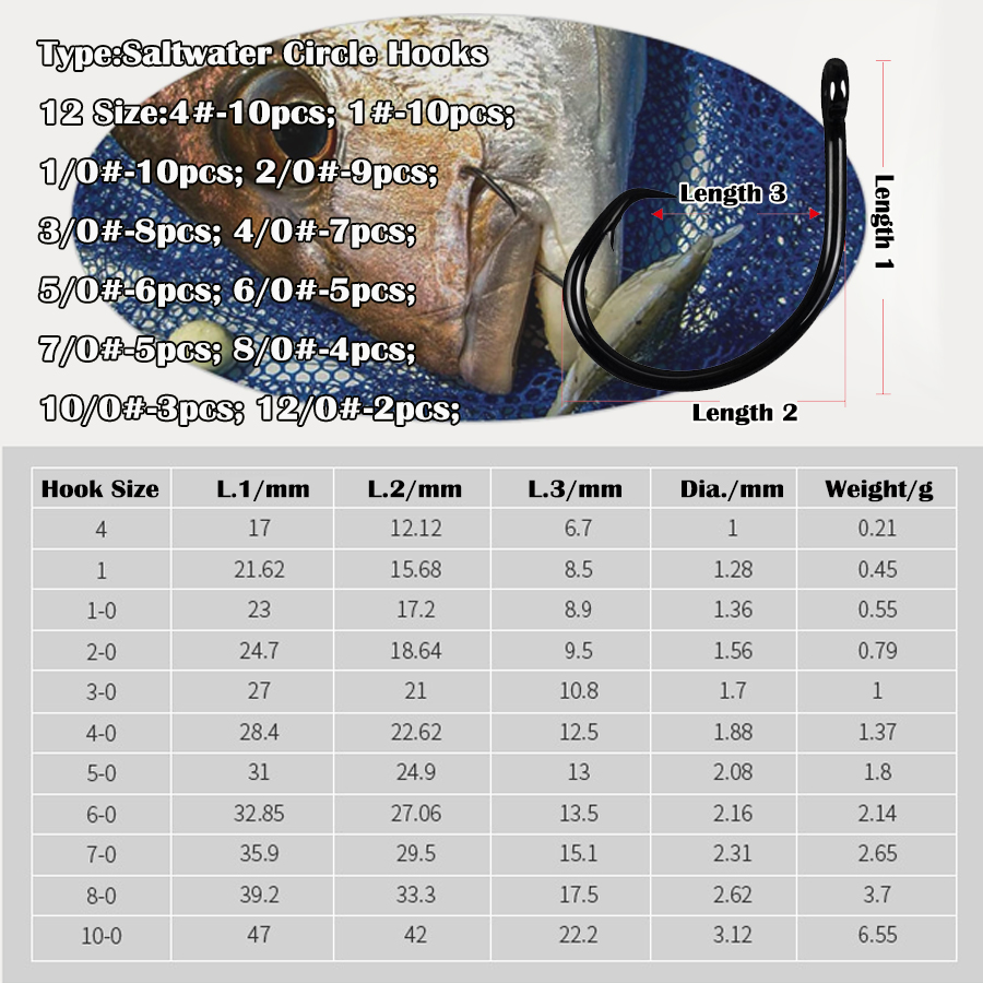 Circle Hooks 3X Strong Saltwat - Fishing Hook Barbless 리뷰 및 가격
