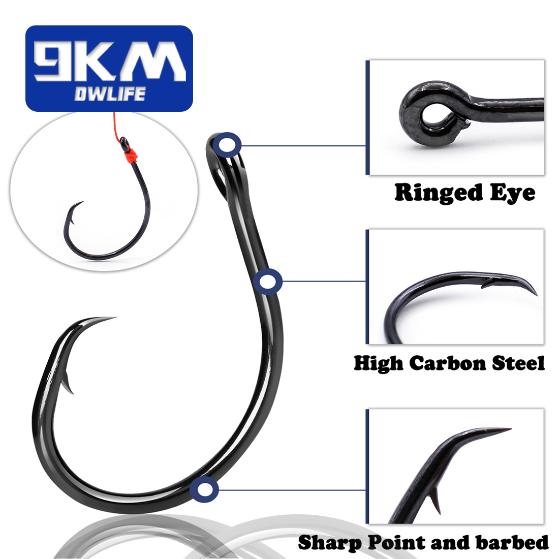 9KM 25-50Pcs Inline Wide Gap C - Fishing Hook Circle 리뷰 및 가격