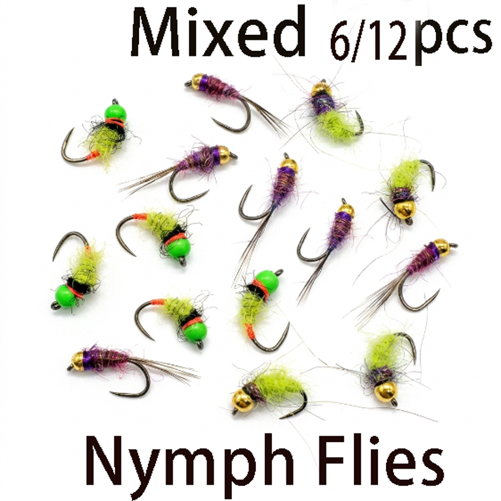 6/12Pcs Mixed Wet Nymph Fly Fi - Fishing Hook Assortment 리뷰 및 가격