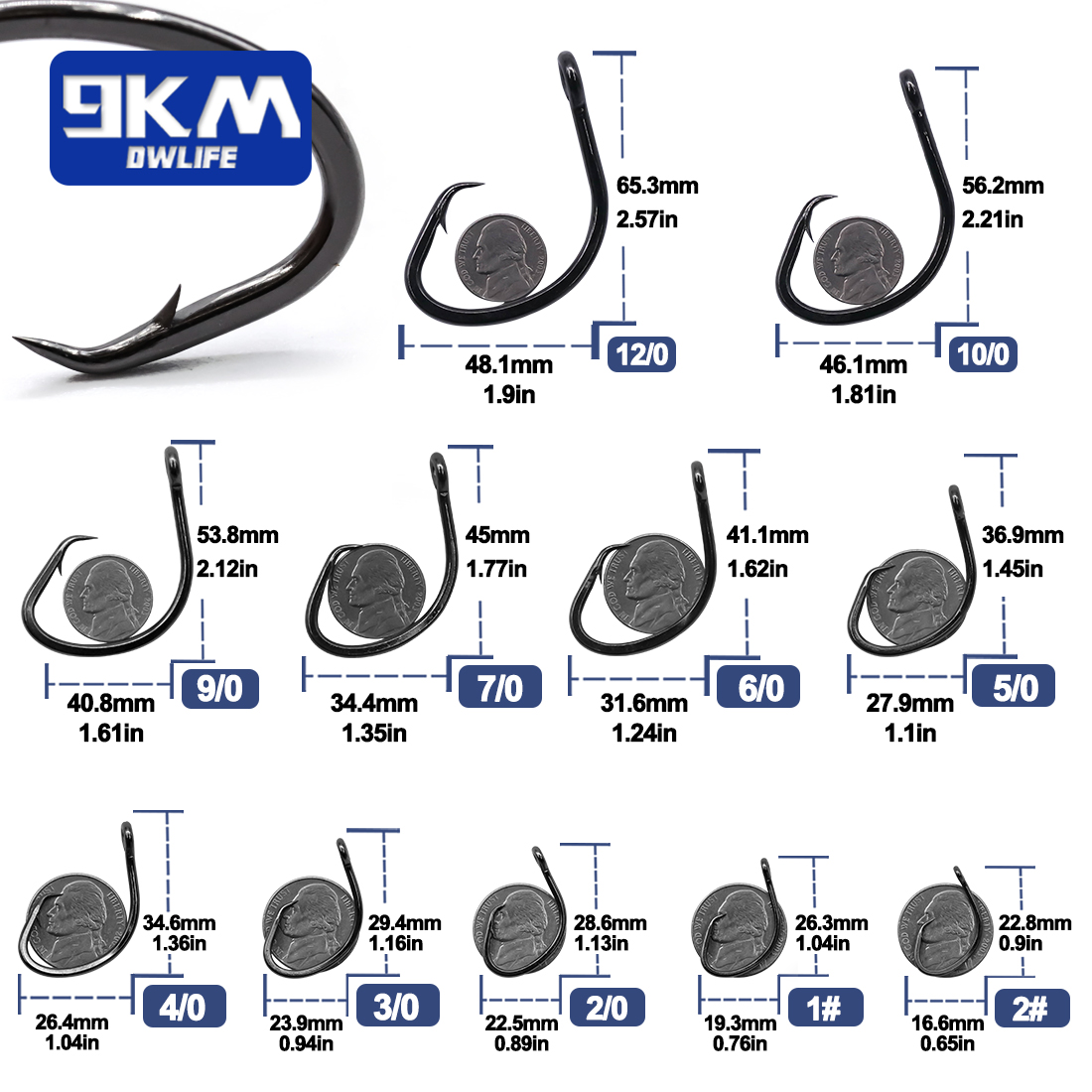 9KM Circle Hooks 25~50Pcs Salt - Fishing Hook Circle 리뷰 및 가격