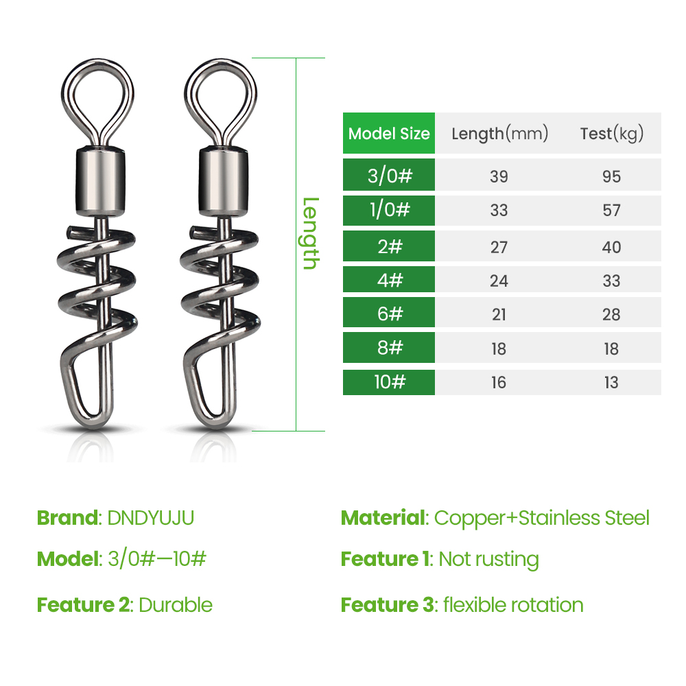 DNDYUJU 10PCS/lot Rolling swiv - Fishing Hook Stainless Steel 리뷰 및 가격