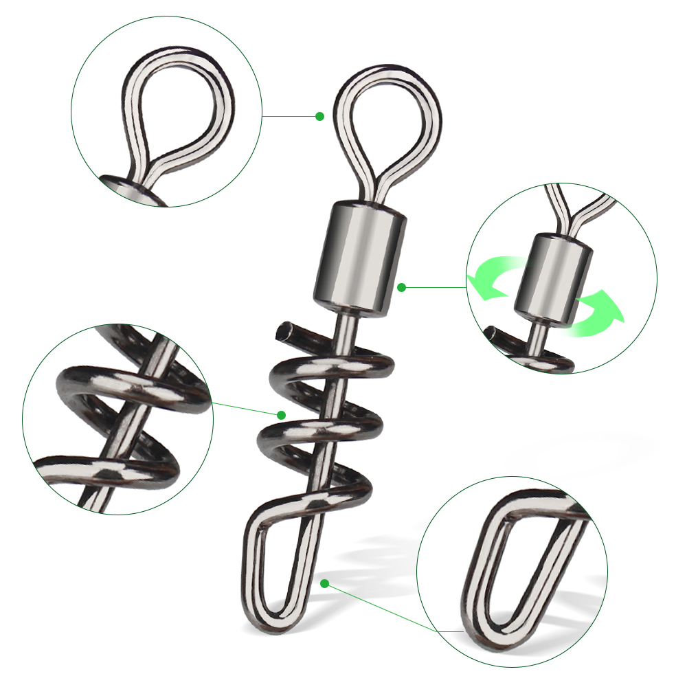 DNDYUJU 10PCS/lot Rolling swiv - Fishing Hook Stainless Steel 리뷰 및 가격