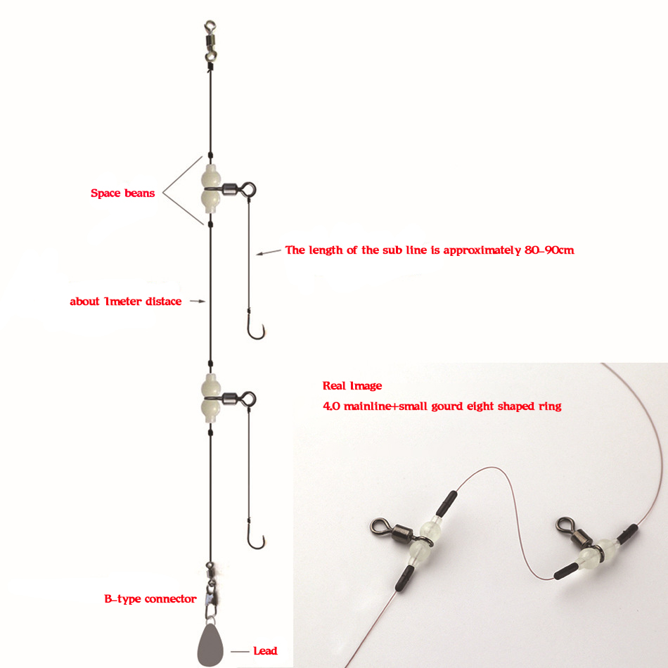MNFT 100Pcs Luminous 3 Way Dur - Fishing Hook Size 리뷰 및 가격