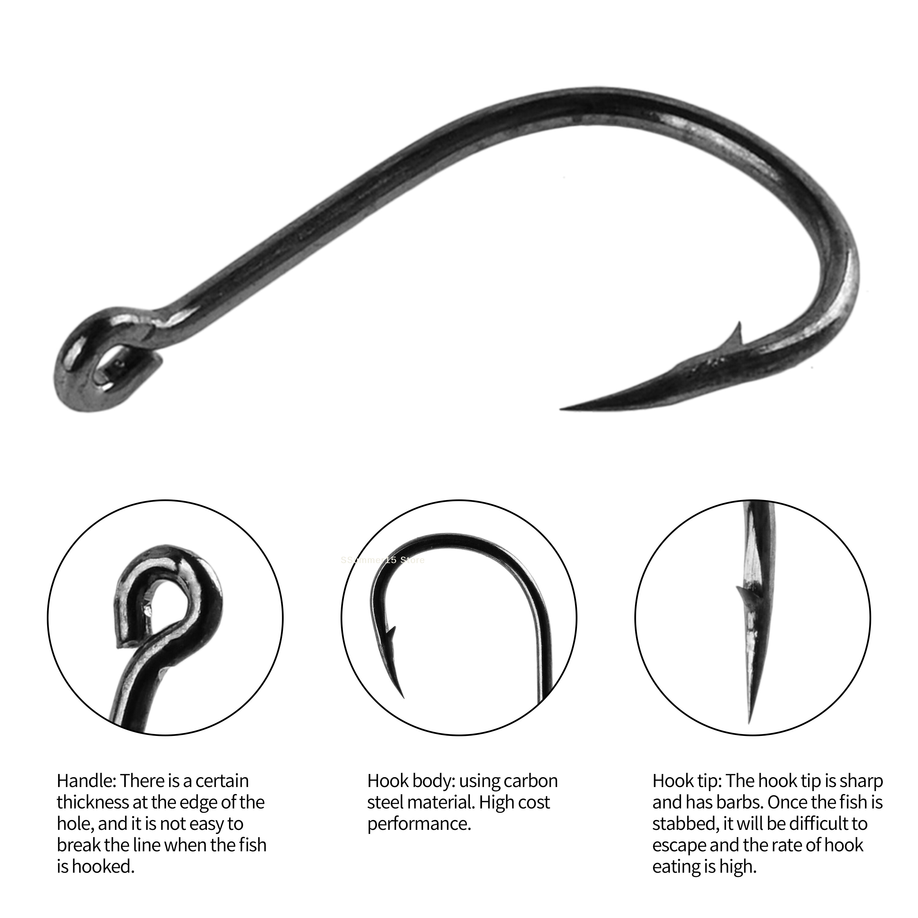 【R】100Pcs Fishing Hooks Set Ca - Fishing Hook Circle 리뷰 및 가격
