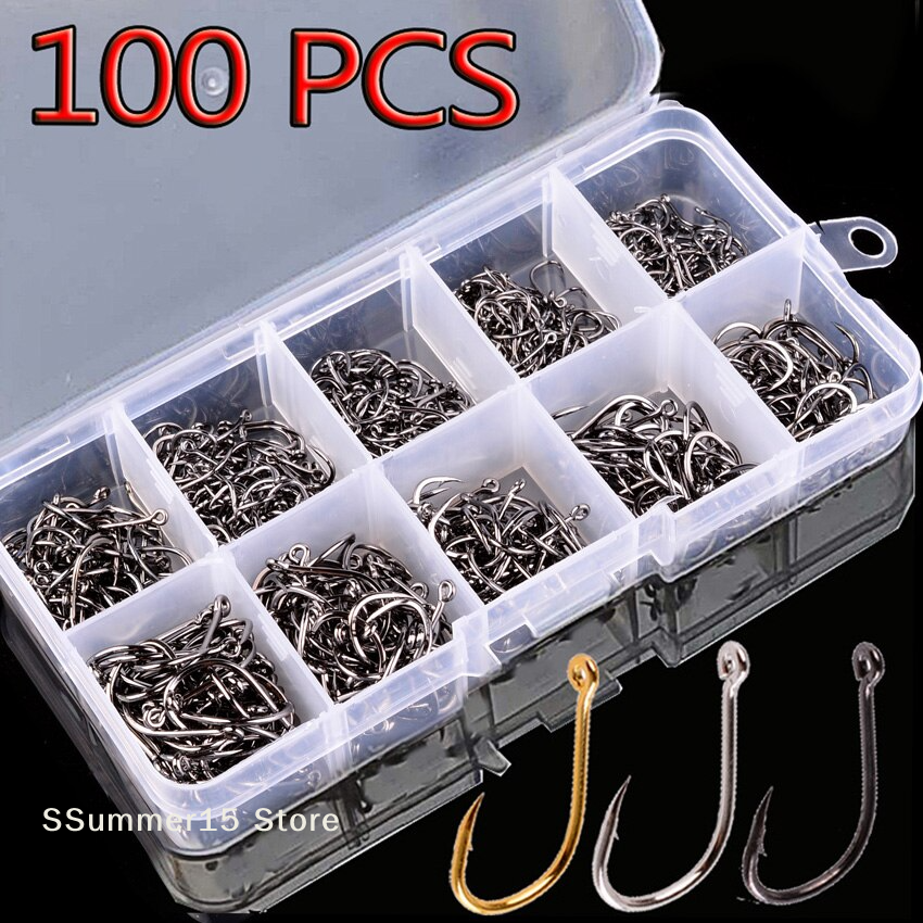 【R】100Pcs Fishing Hooks Set Ca - Fishing Hook Circle 리뷰 및 가격