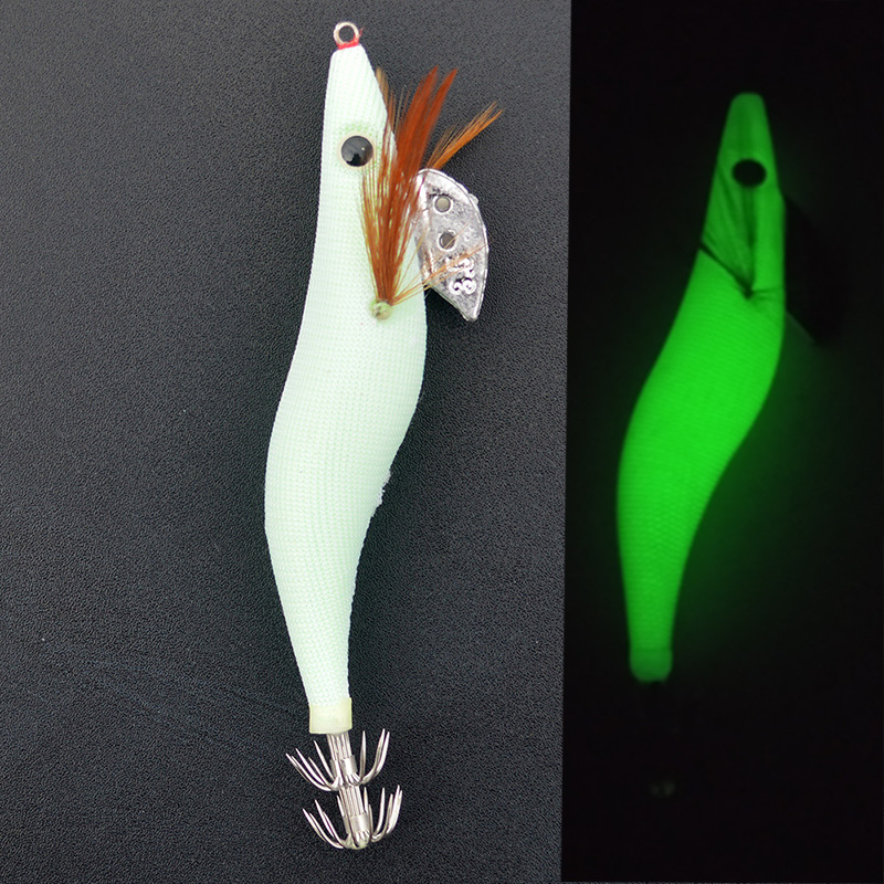 1PCS  Luminous Squid Jigs  Whi - Fishing Hook Size 리뷰 및 가격