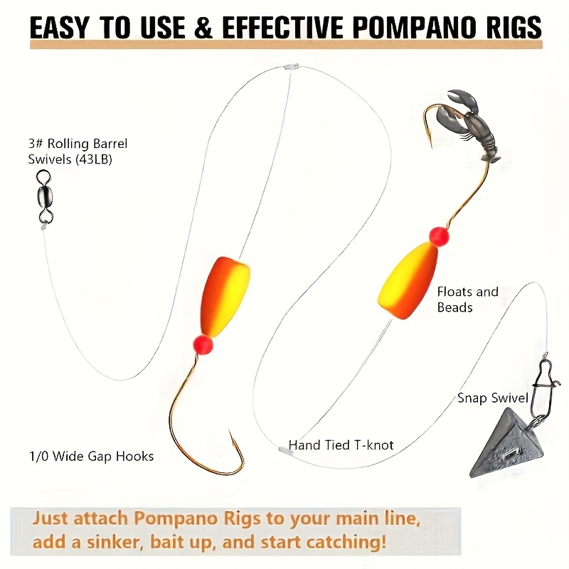3pcs Pompano Rigs Surf Fishing - Fishing Hook Circle 리뷰 및 가격
