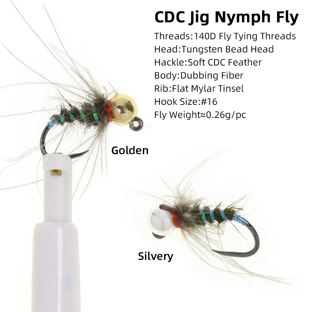 4pcs #16 Tungsten Beadhead CDC - Fishing Hook Barbless 리뷰 및 가격