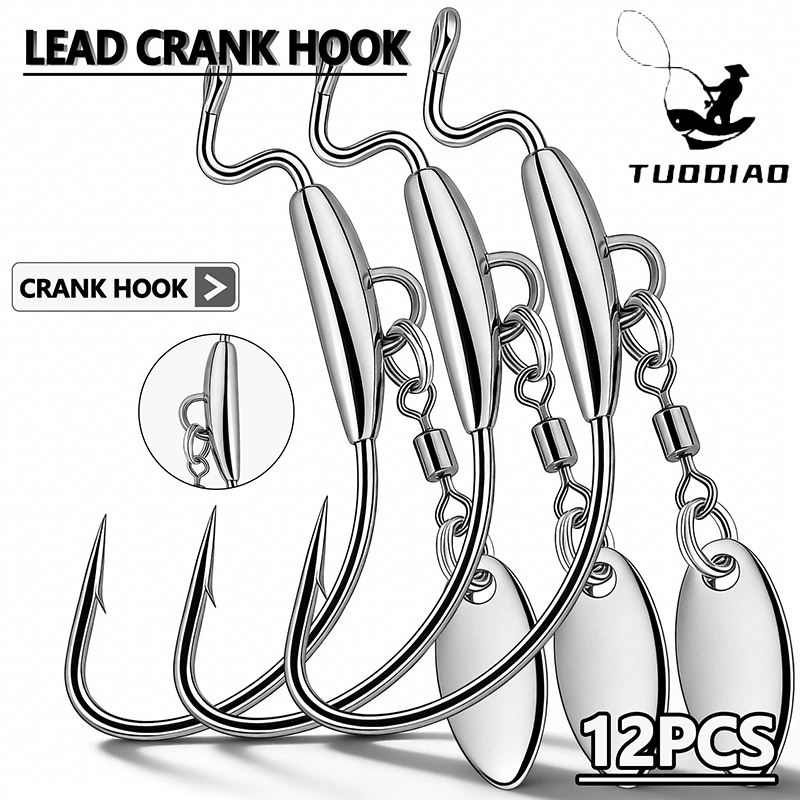 [TUODIAO]Crank Hook Jig Heads  - Fishing Hook Weedless 리뷰 및 가격