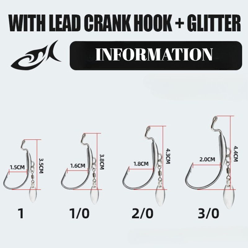 [TUODIAO]Crank Hook Jig Heads  - Fishing Hook Weedless 리뷰 및 가격