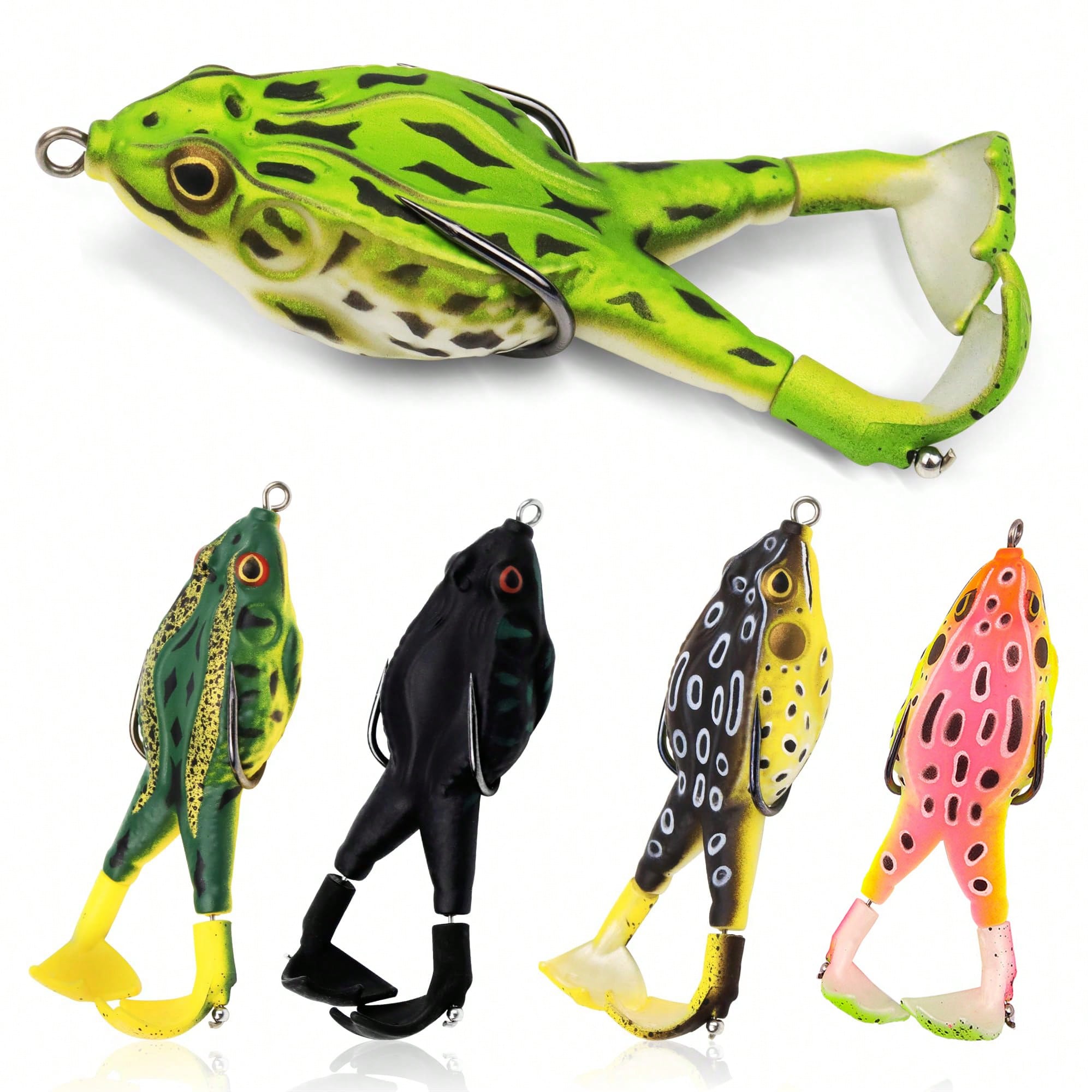 5pcs Water Soft Frog Bass Fish - Fishing Hook Weedless 리뷰 및 가격
