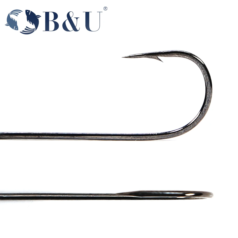 B&U 20pcs Fishing hook big eye - Fishing Hook Barbless 리뷰 및 가격