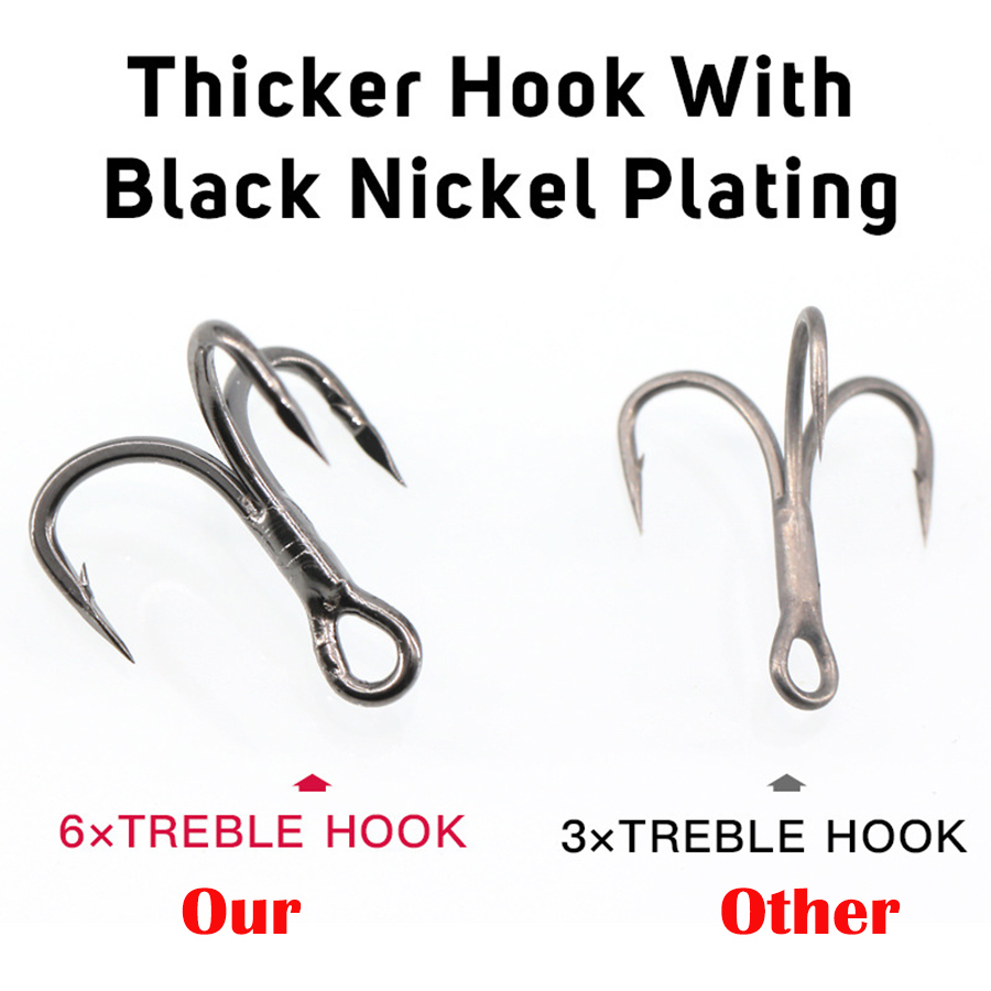 6X Fishing Treble Hook 10Pcs T - Fishing Hook Barbless 리뷰 및 가격