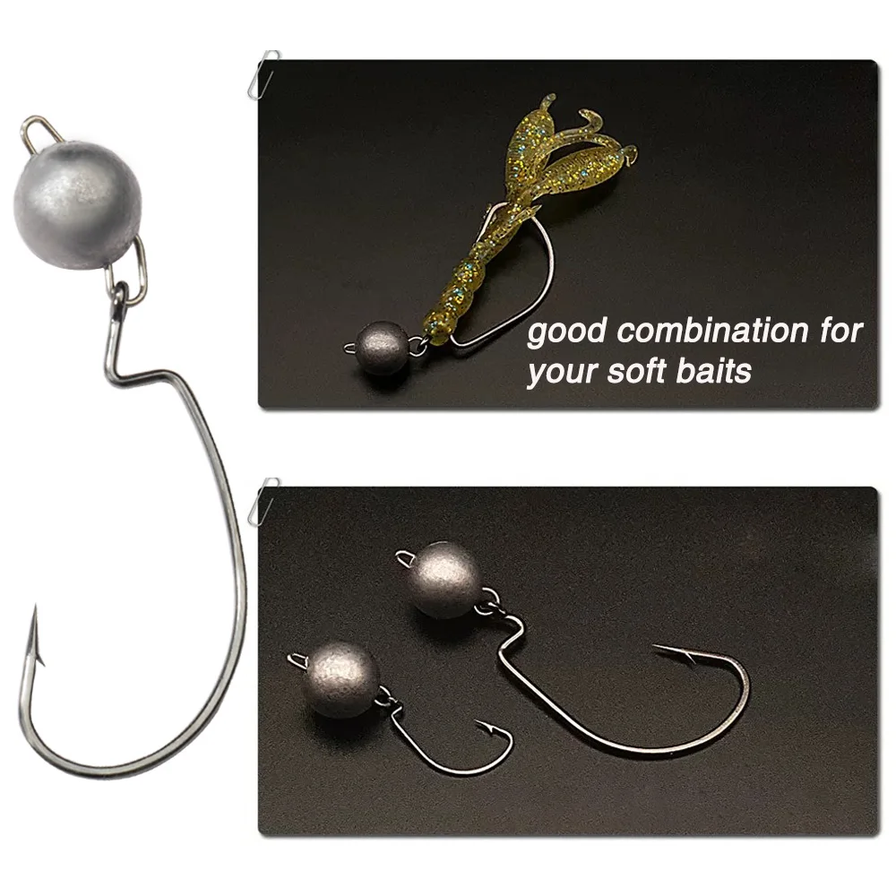 5Pcs Metal Jig Head Worm Hooks - Fishing Hook Weedless 리뷰 및 가격