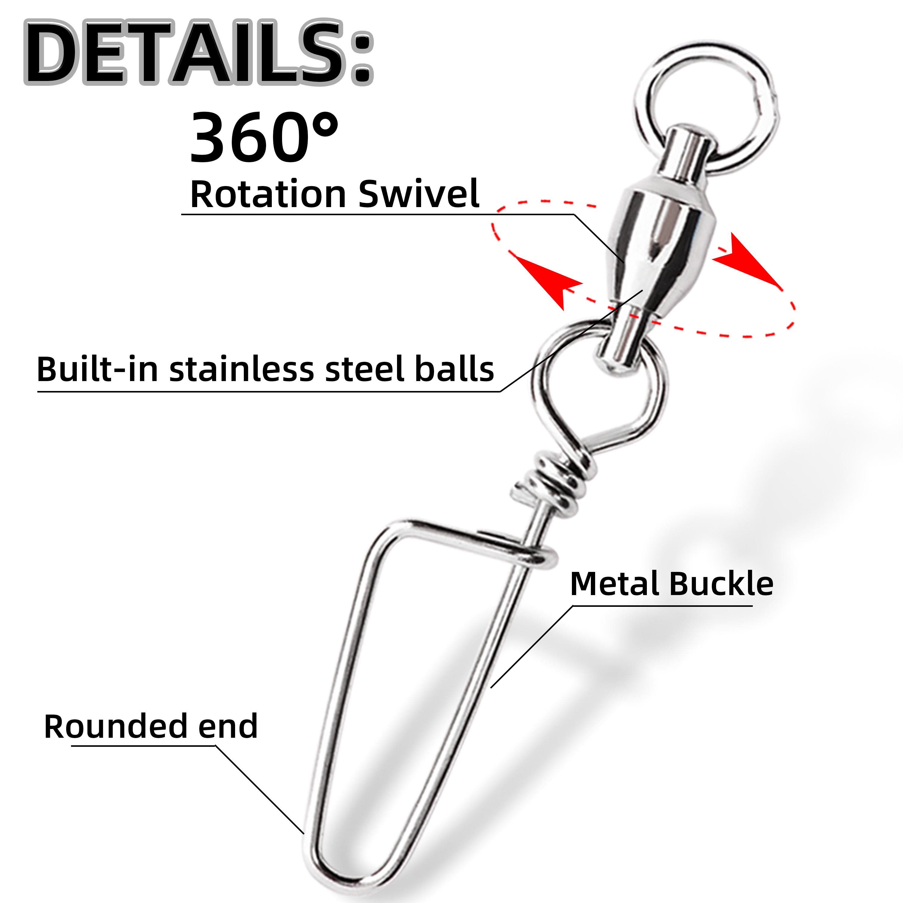 50pcs Fishing Ball Bearing Swi - Fishing Hook Stainless Steel 리뷰 및 가격