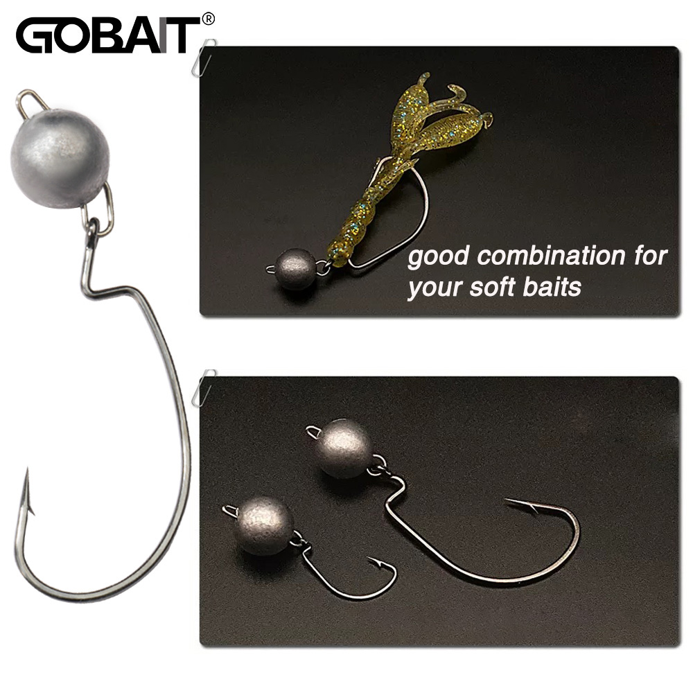 5pcs Metal Jig Head Worm Hooks - Fishing Hook Weedless 리뷰 및 가격