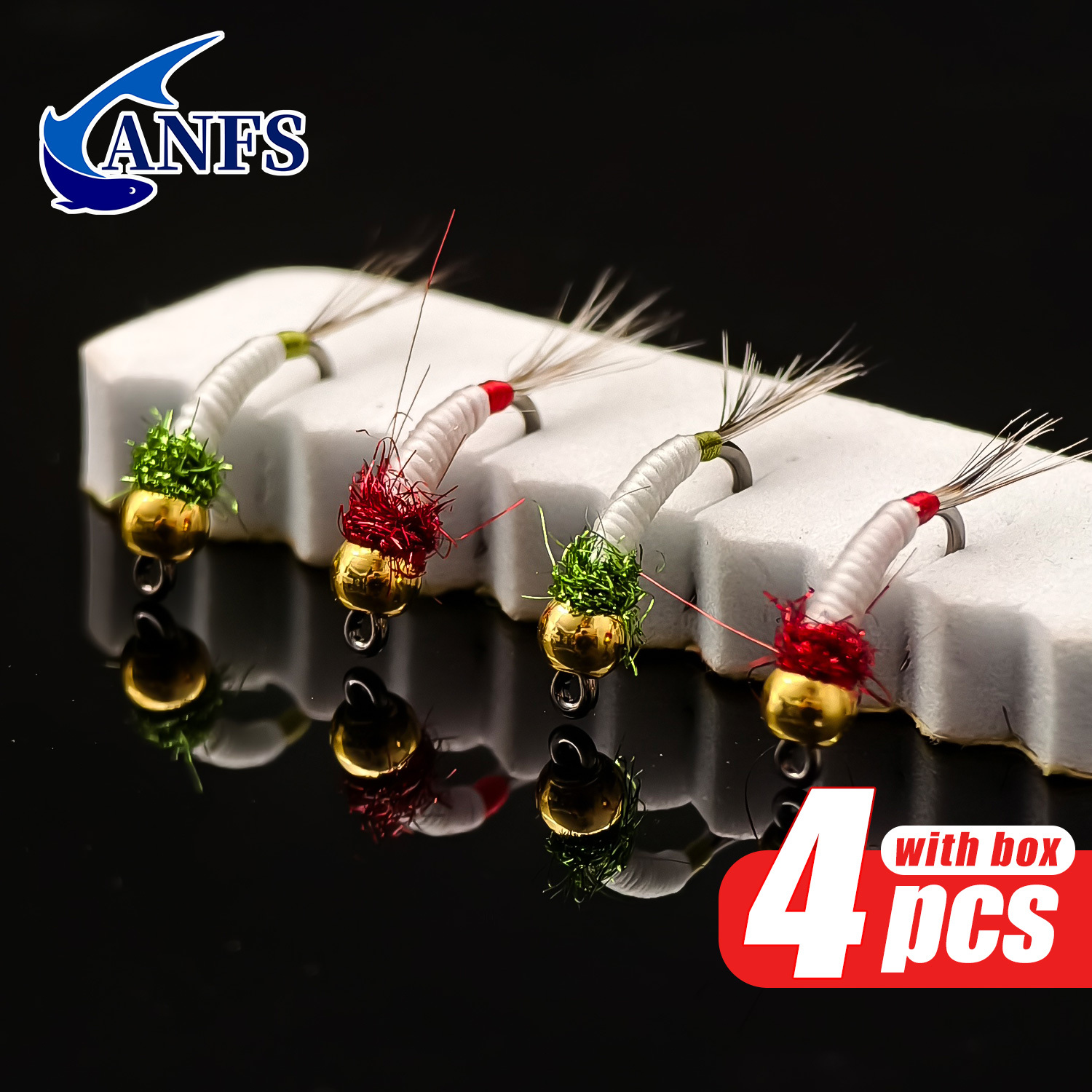 ANFS 4pcs Midge Nymph Flies As - Fishing Hook Assortment 리뷰 및 가격