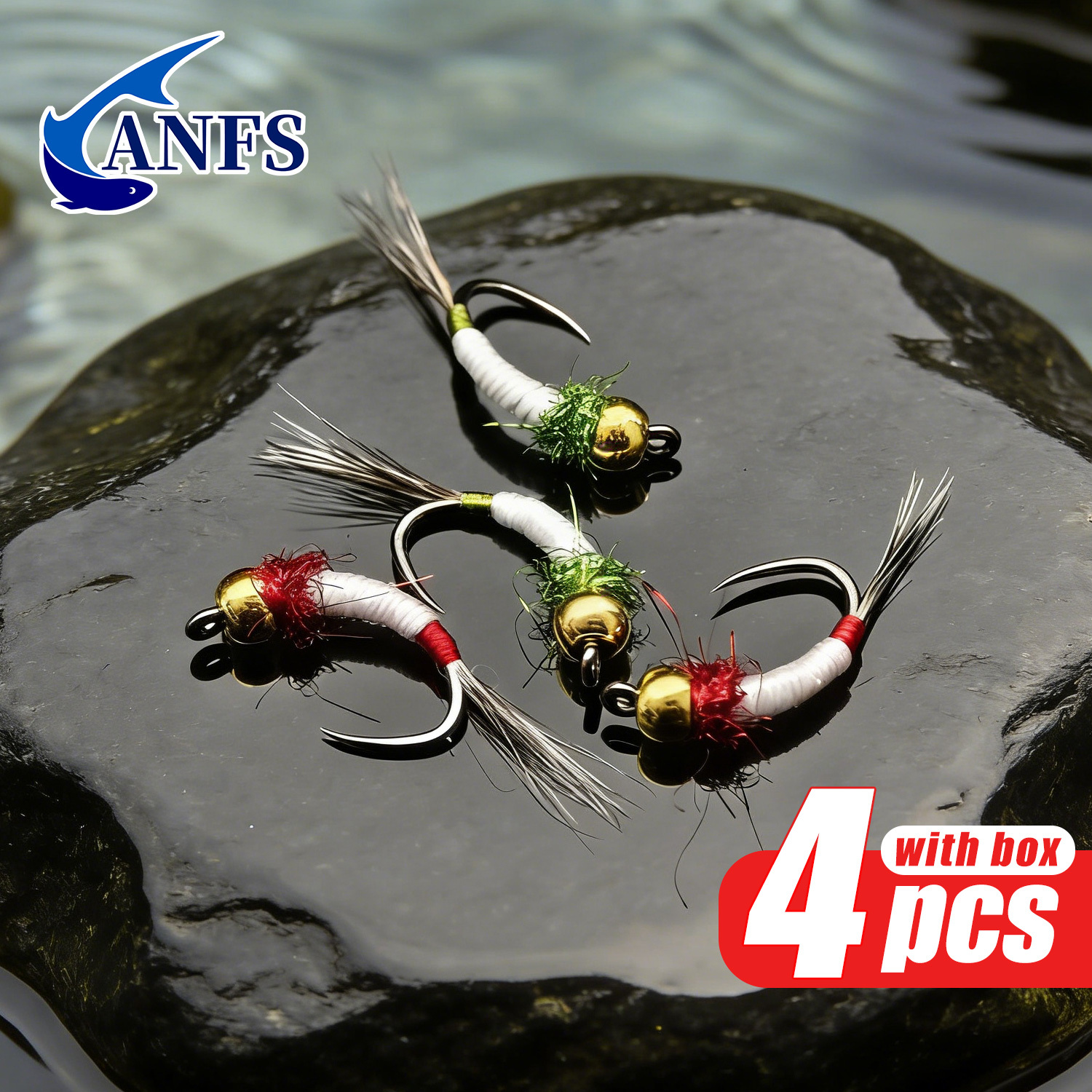 ANFS 4pcs Midge Nymph Flies As - Fishing Hook Assortment 리뷰 및 가격